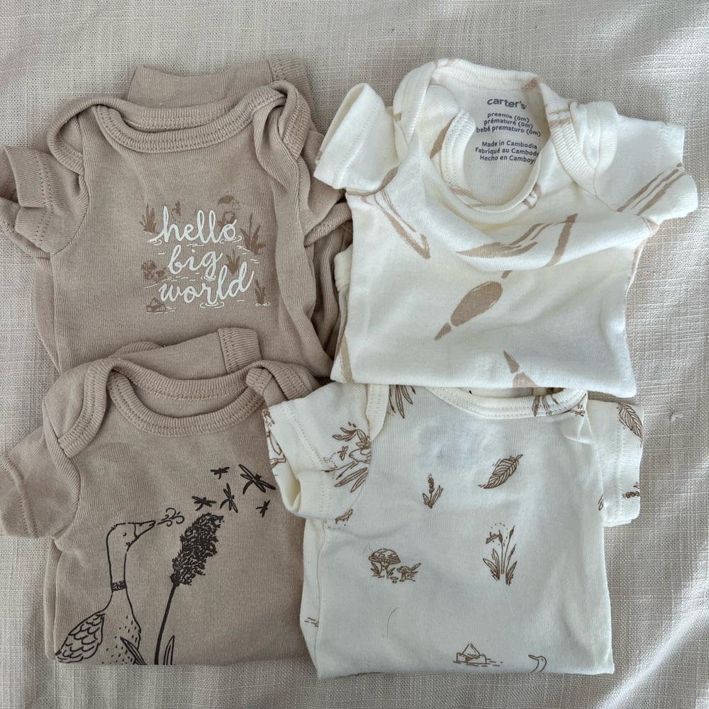 Carter's Baby Onesies Set - Cream and Tan
